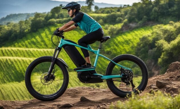 pedal electric bike on off-road trail